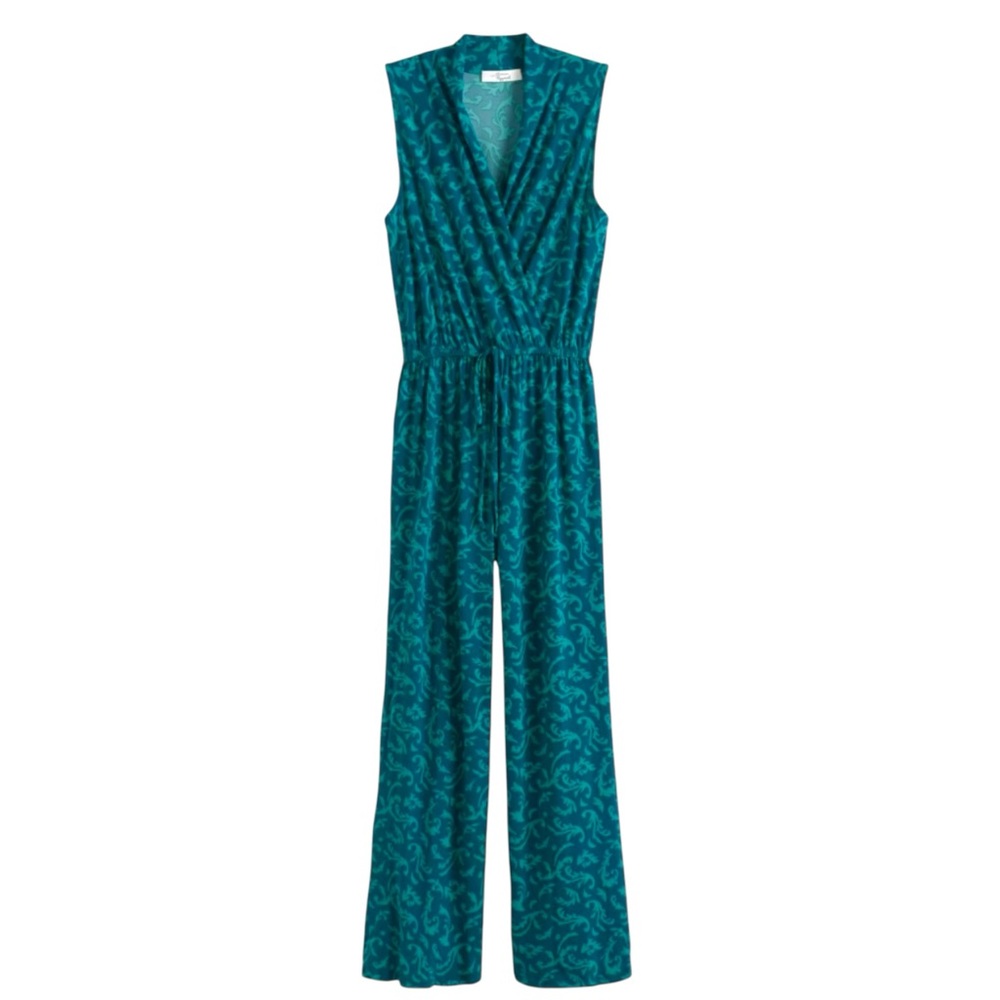 Beacon Teal Patterned Jumpsuit Women’s Size S